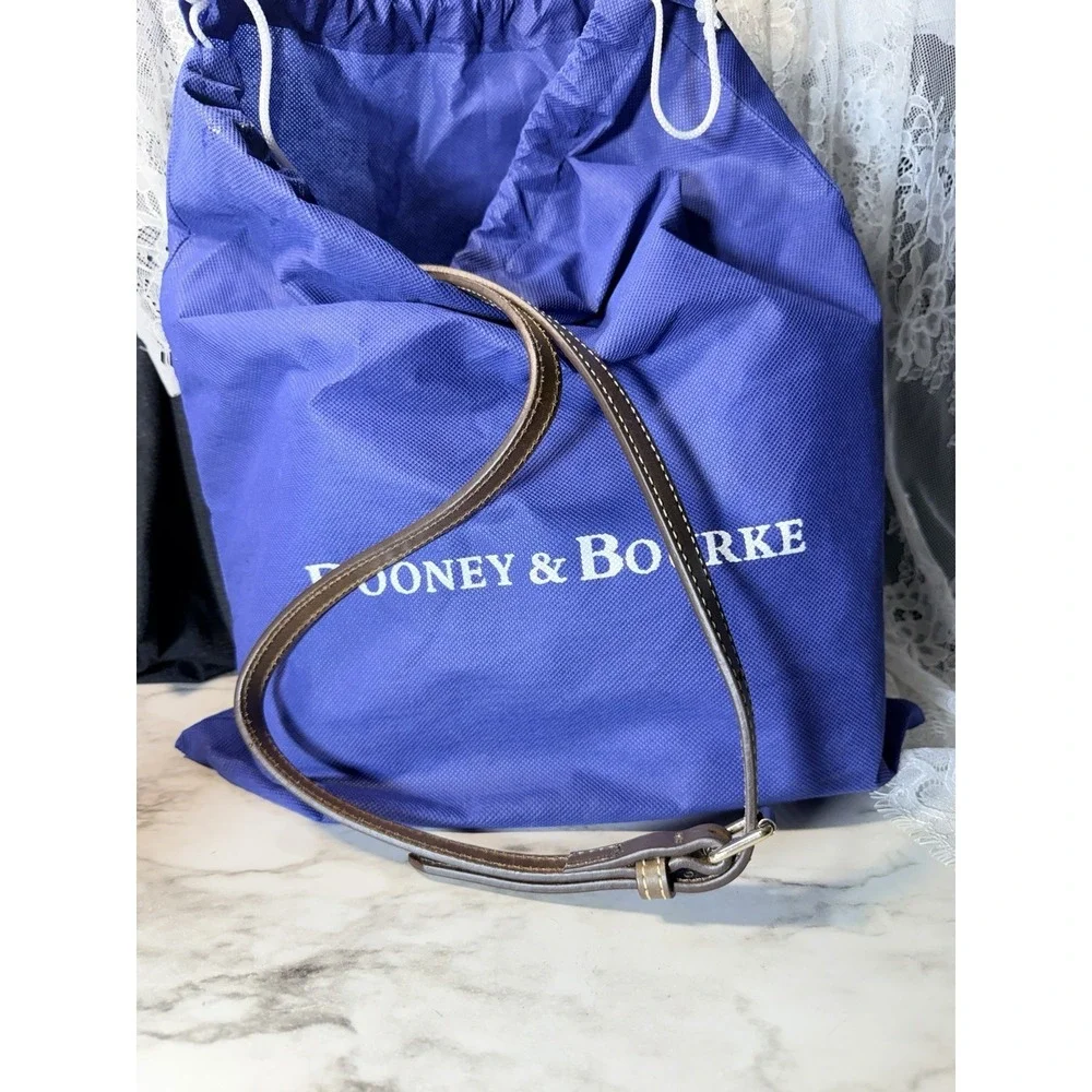 Dooney & Bourke Ostrich Embossed Leather Satchel Crossbody Gray Bag (A2961)